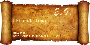 Ekhardt Irma névjegykártya